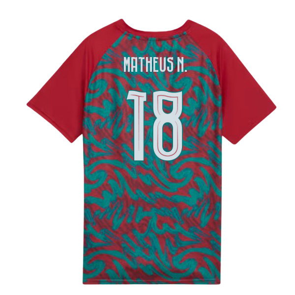 2026-2027 Portugal Warm Up Jersey (Red) - Kids (Matheus N. 18)-SoccerKits Hub | Buy Soccer Jerseys Online